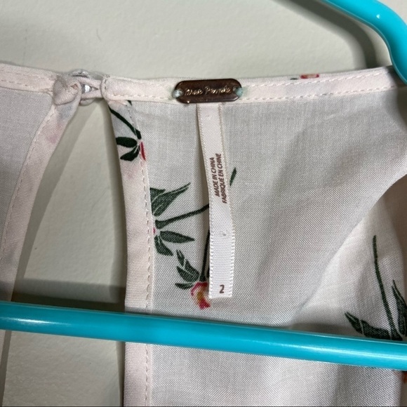 FREE PEOPLE Womens White Floral Empire Waist Dress Size 2 - Picture 3 of 7